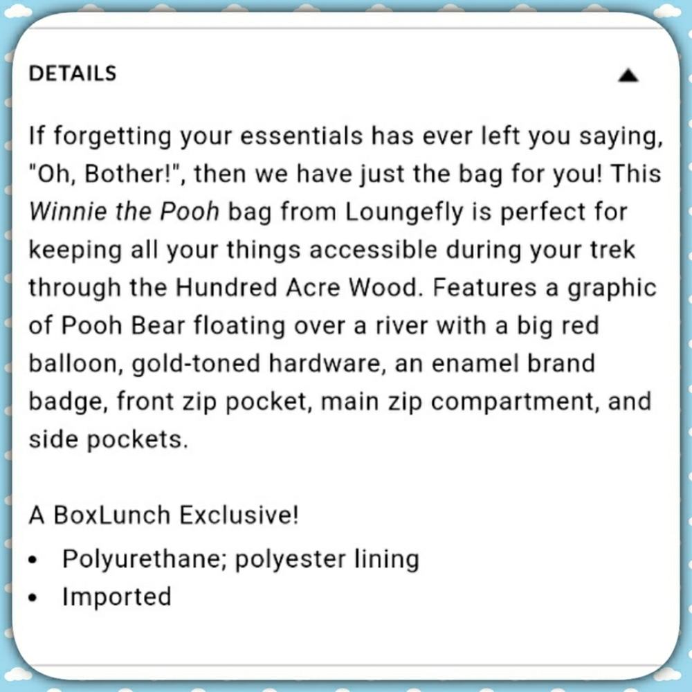 Loungefly Disney Pooh Oh Bother Mini Backpack - Picture 10 of 10